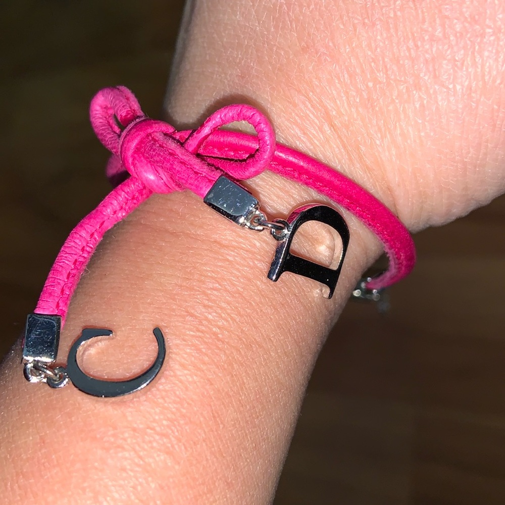 Authentic Christian Dior Leather and Metal Charm Bow Bracelet - Picture 11 of 11